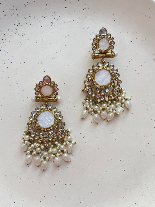 Nisha Chandbali Pearl Earrings