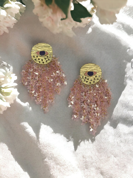 Blush Blossom Eye Earrings