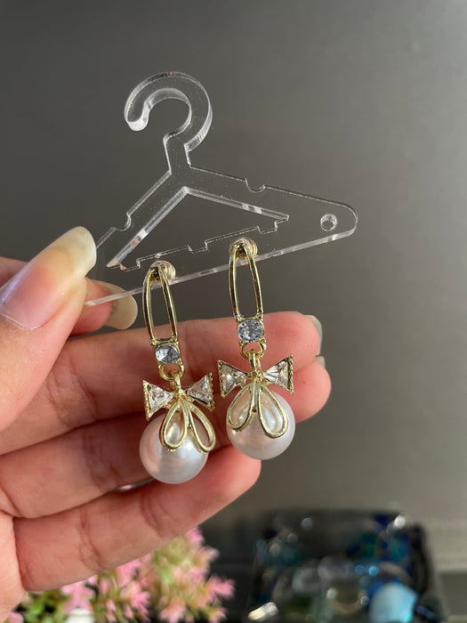 Mini Pearl Bow Earrings