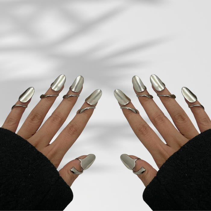 Bombshell Nail Ring Silver