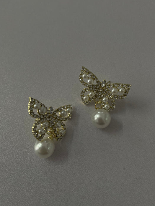 Butterfly Pearl Earrings