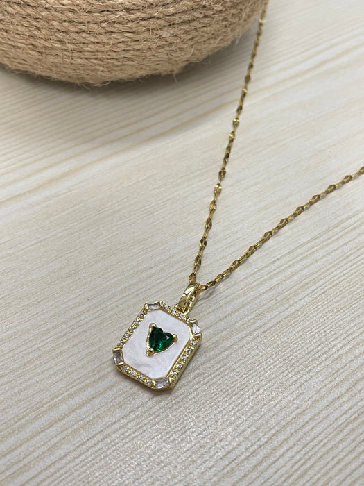 Emerald Green Heart Chain