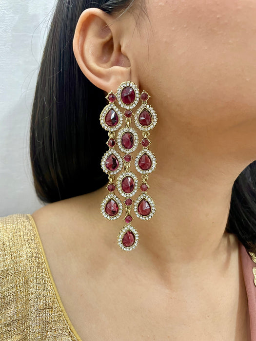 Saima Drop Crystal Earrings