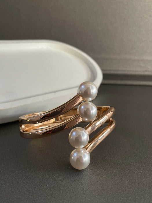 Golden Pearl Charm Bracelet