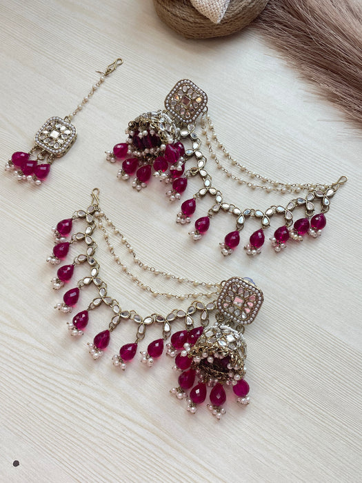 Mehzabeen Earrings Mangtika Set