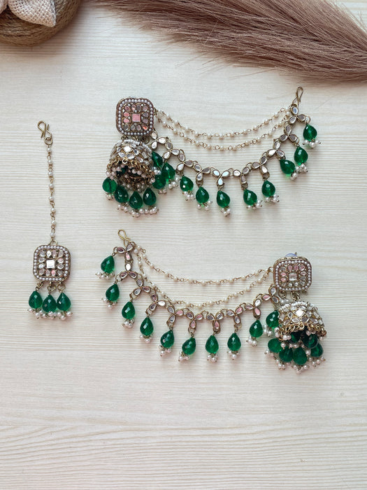 Mehzabeen Earrings Mangtika Set