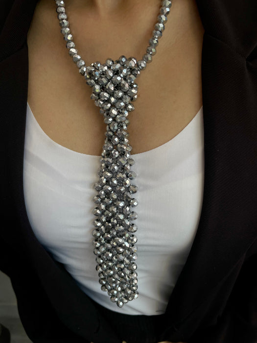 Bedazzled Bow Tie Necklace