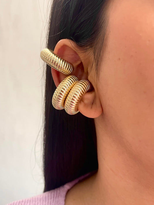 Triple Spiral Chunky Earcuff Combo