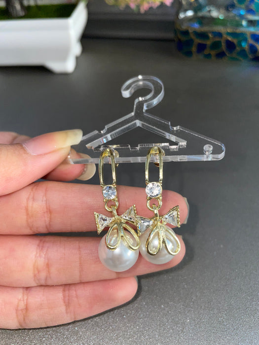 Mini Pearl Bow Earrings