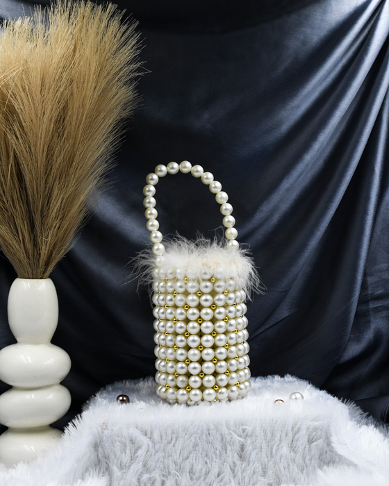 Pearl Symphony Feather Bag
