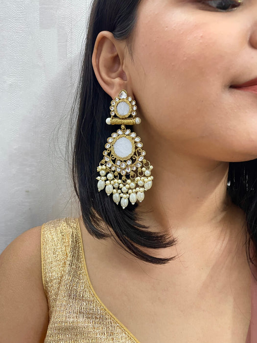 Nisha Chandbali Pearl Earrings