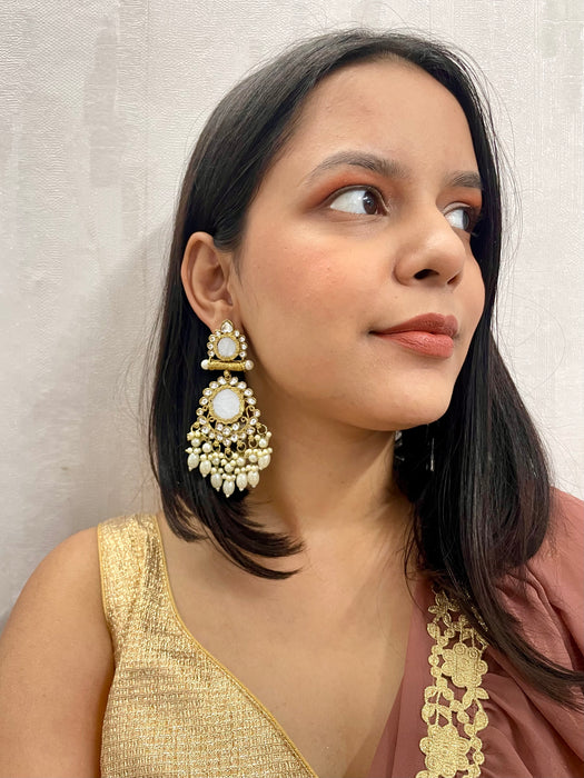 Nisha Chandbali Pearl Earrings