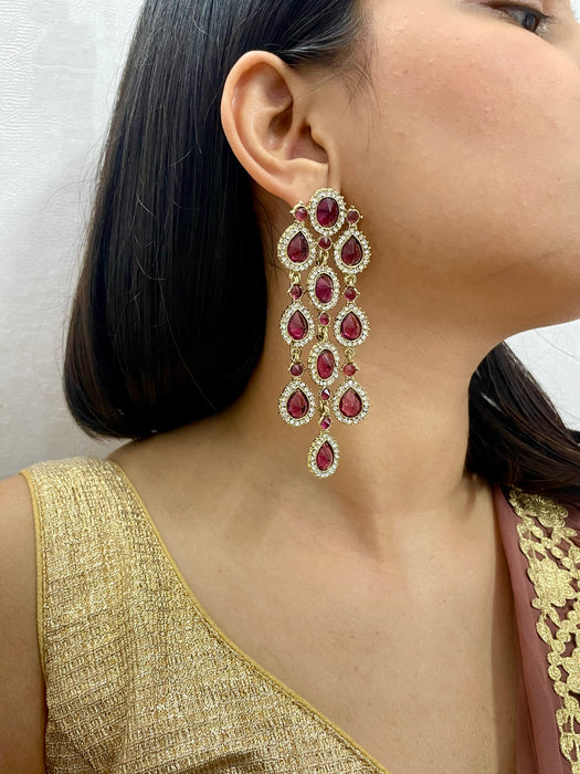 Saima Drop Crystal Earrings