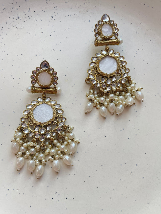 Nisha Chandbali Pearl Earrings