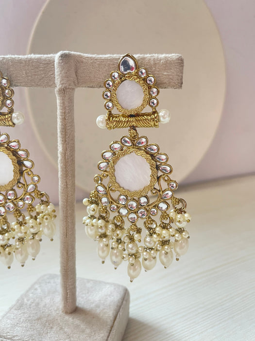 Nisha Chandbali Pearl Earrings