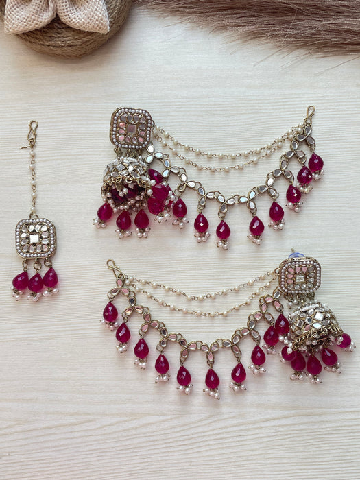 Mehzabeen Earrings Mangtika Set