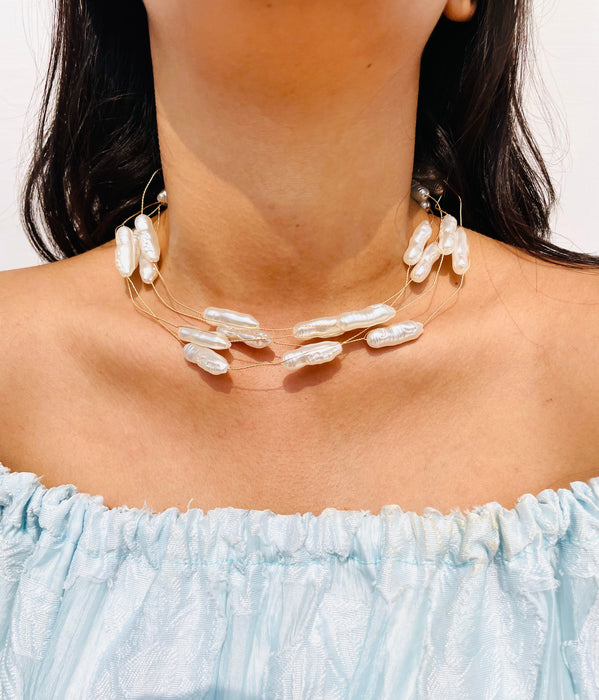 Moonlit Pearls Layered Necklace