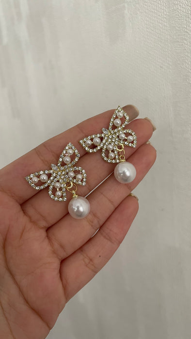 Butterfly Pearl Earrings