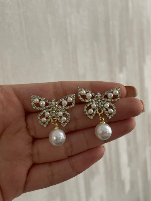 Butterfly Pearl Earrings