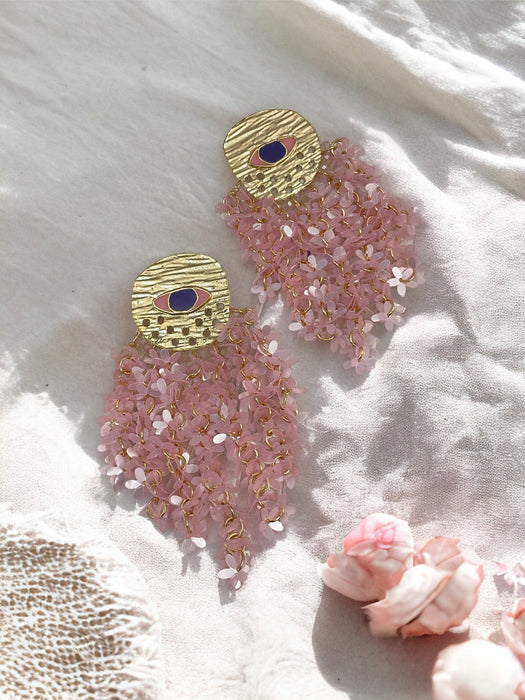 Blush Blossom Eye Earrings