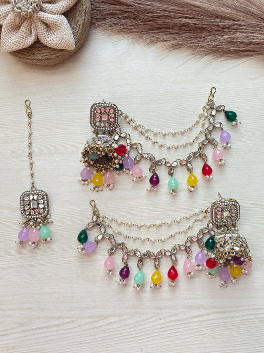 Mehzabeen Earrings Mangtika Set