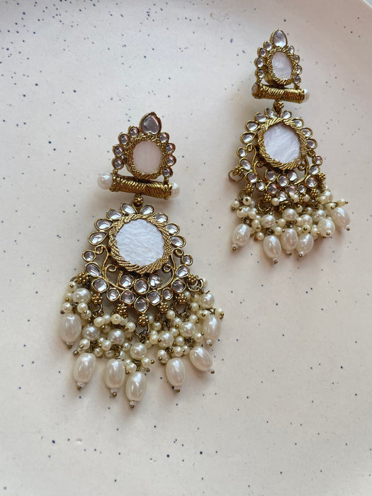 Nisha Chandbali Pearl Earrings