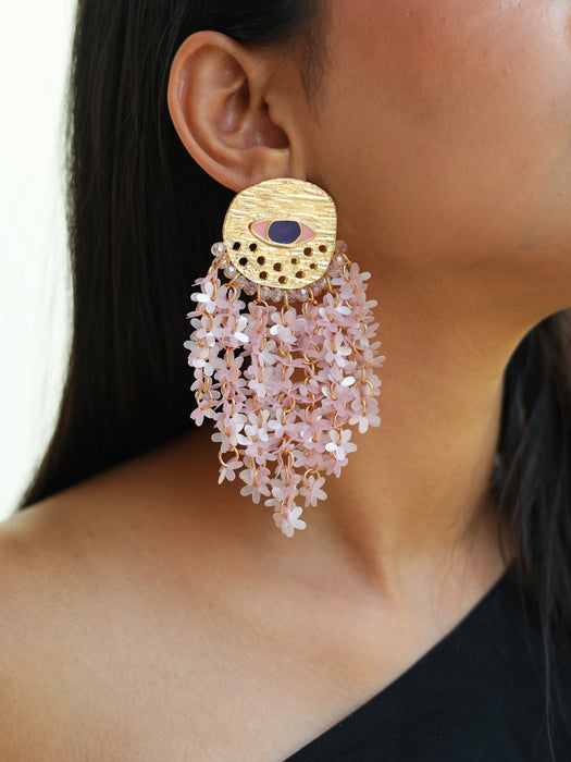 Blush Blossom Eye Earrings