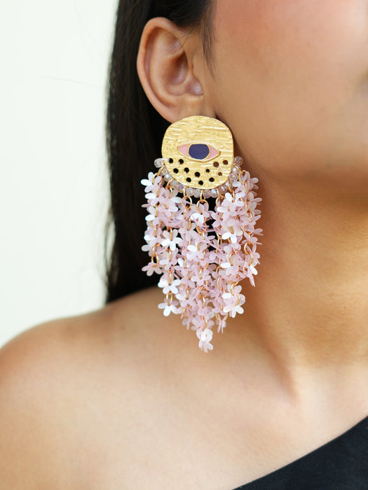 Blush Blossom Eye Earrings