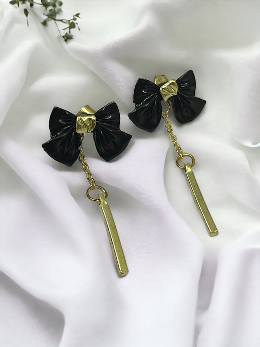 Black Bow Dainty Earrings