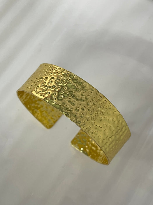 Beaten Brass Cuff Bracelet