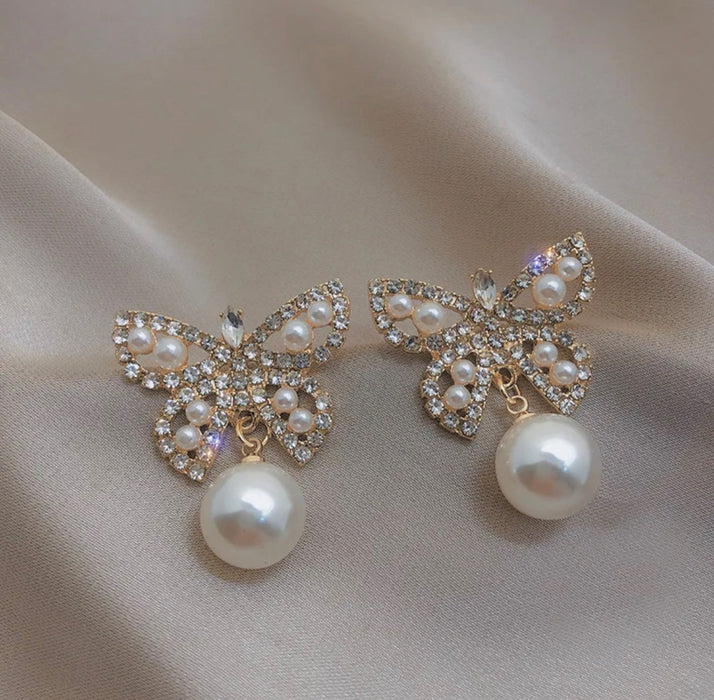Butterfly Pearl Earrings