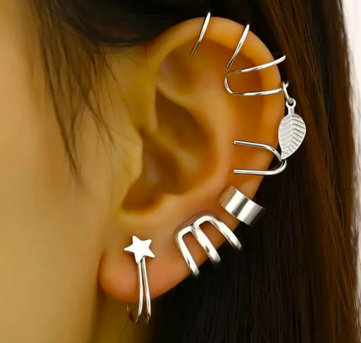 Silver Stunners Earcuff Combo