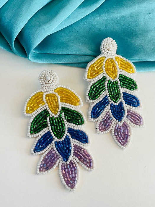 Hand Embroidery Beaded Flower Design (beads work embroidery) 