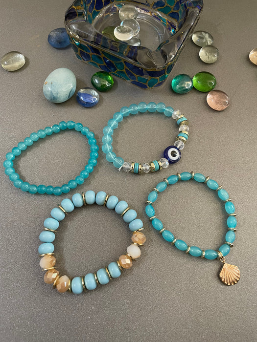 Oceanic Odyssey Evil Eye Bracelet Stack