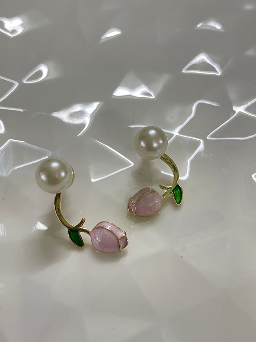 Pinky Tulip Earrings
