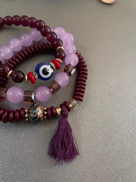 Luck Lock Evil Eye Bracelet Stack