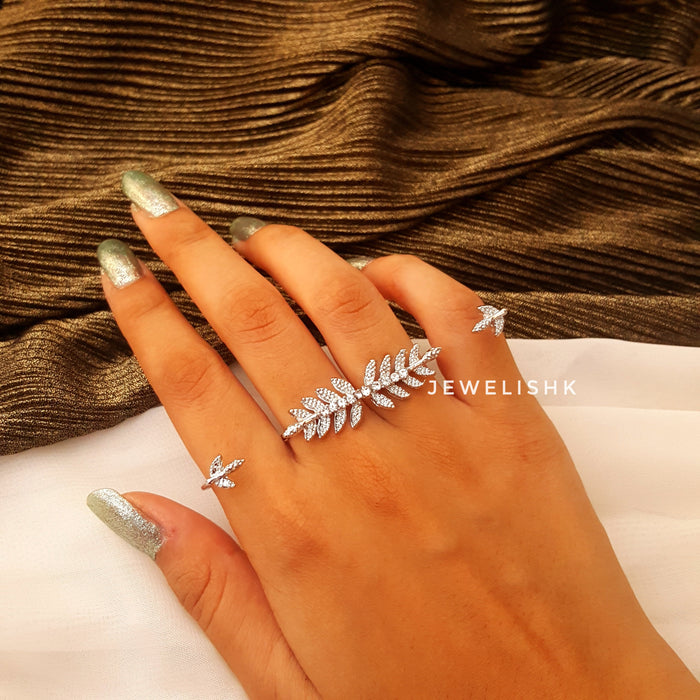 Crystal Four Fingered Ring