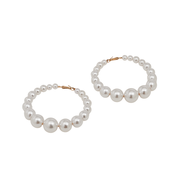 Oversized Pearl Hoops