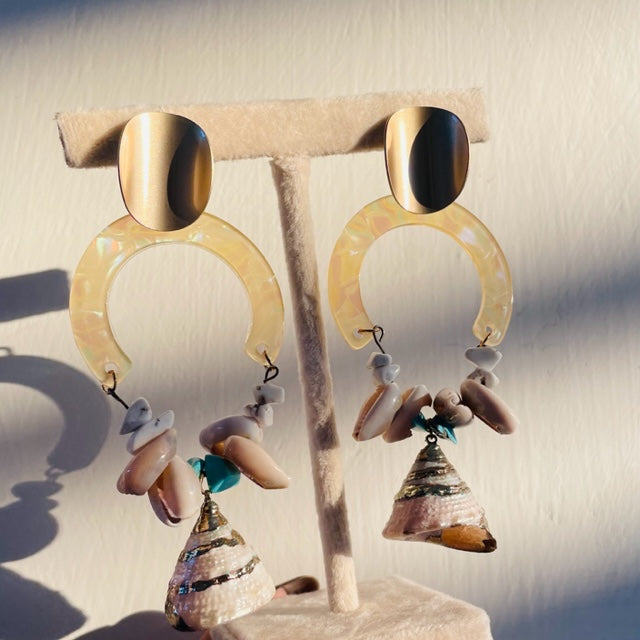 Oceana Cowrie Handmade Earrings