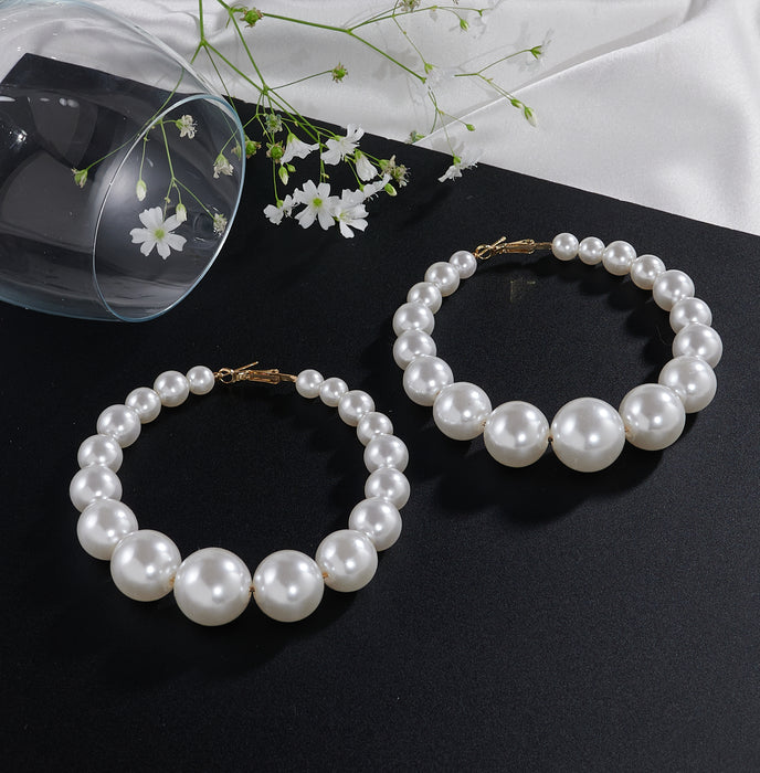 Oversized Pearl Hoops