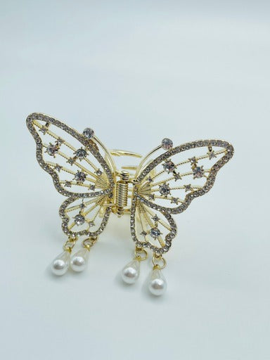 Majestic Pearl Butterfly Claw Clip