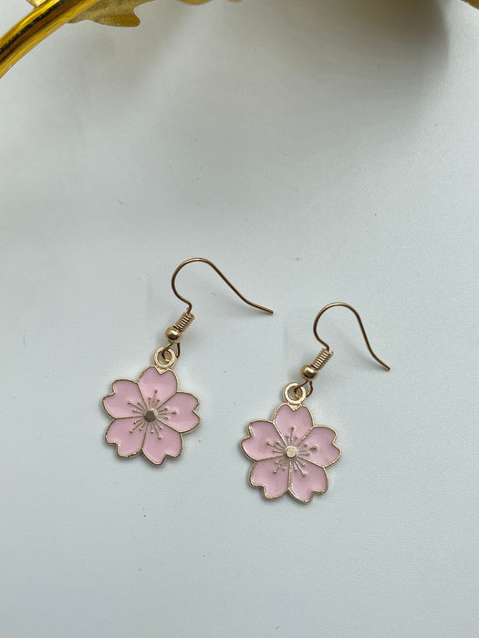 Pink Floral Earrings