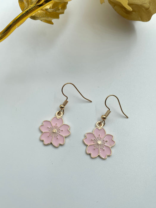Pink Floral Earrings