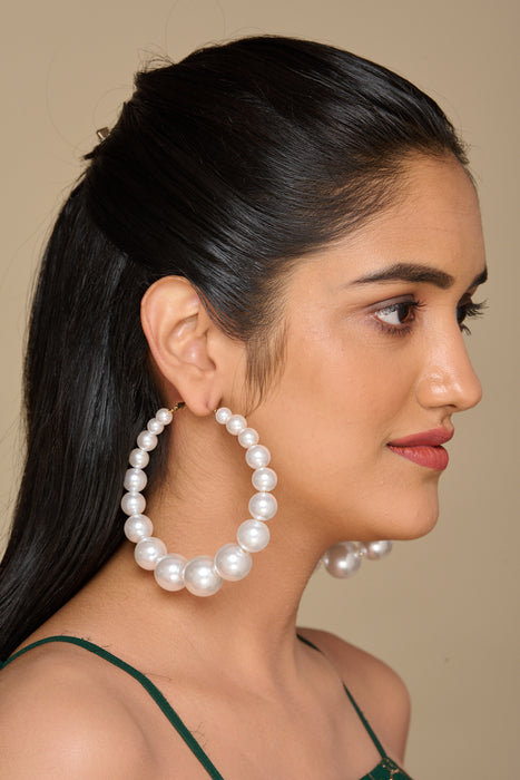 Oversized Pearl Hoops